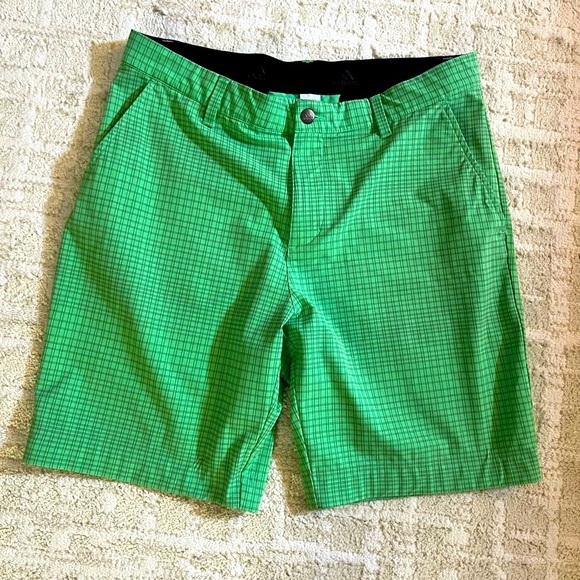 Adidas Green Flat Front Shorts for Casual Wear - Picture 1 of 5